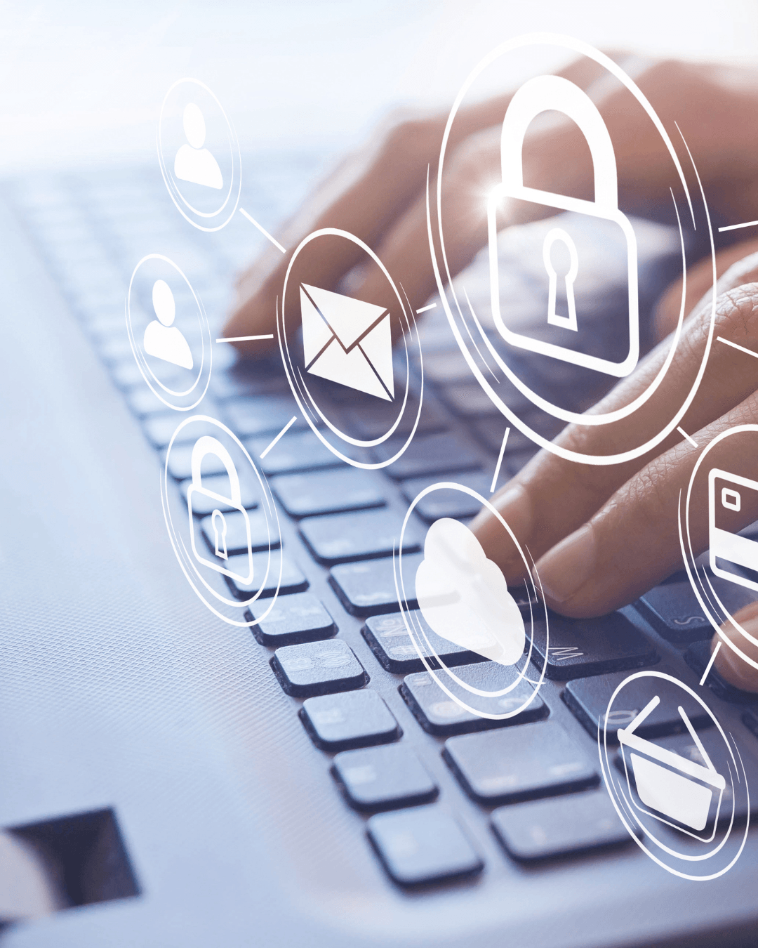 Les symboles de la cybersécurité : bouclier, sauvegarde, mot de passe