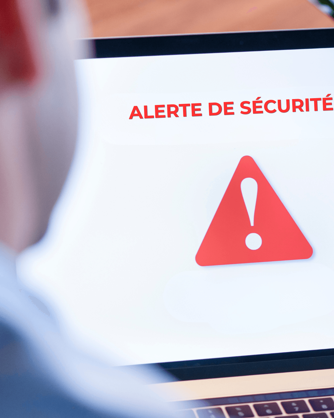 Alerte de sécurité sur un ordinateur de bureau